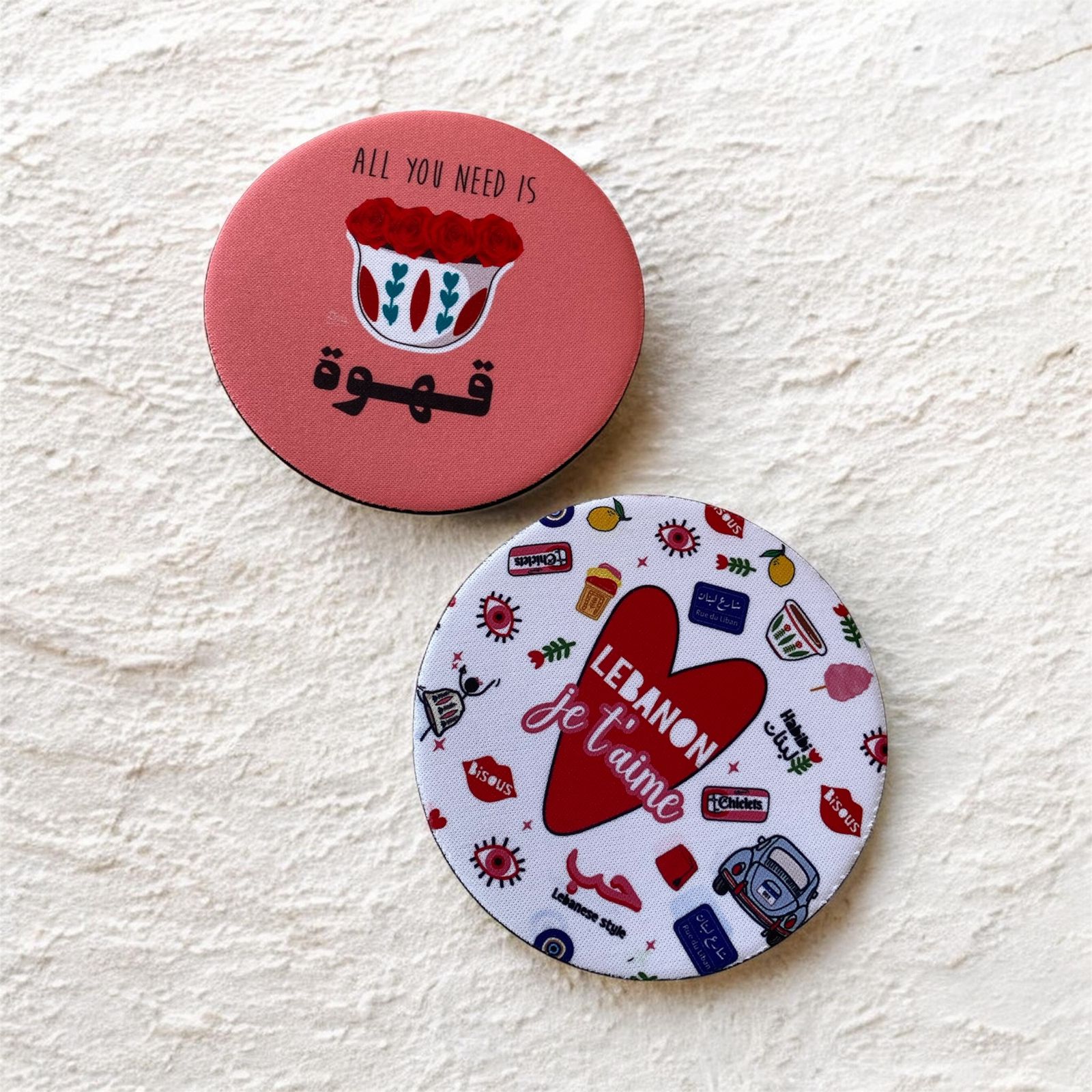 Lebanese vibes Coasters set of two