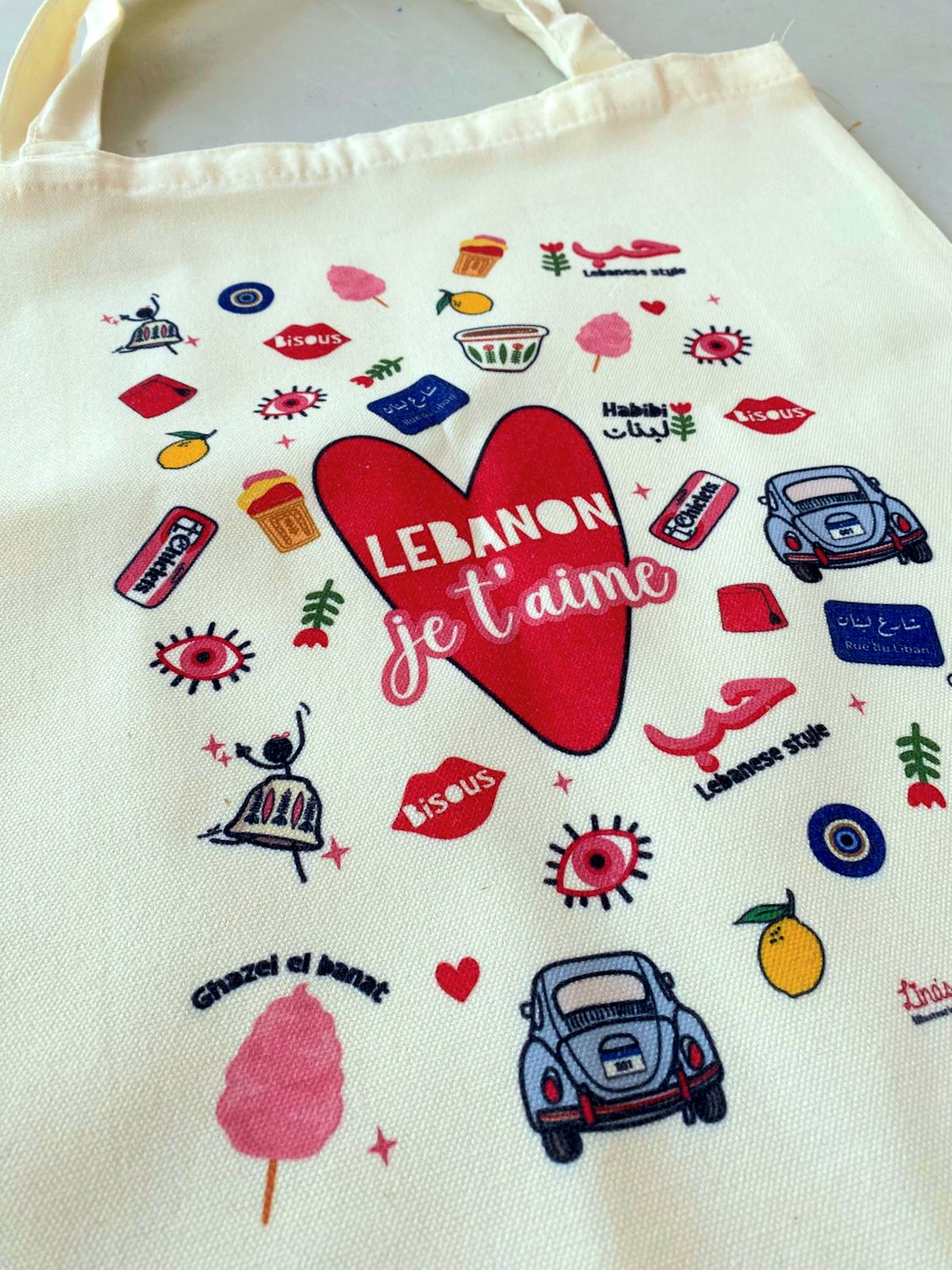 Je t'aime Lebanon tote bag