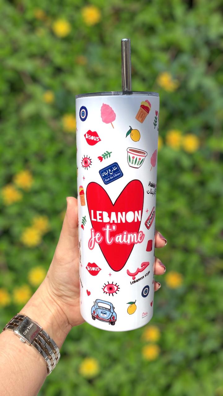 Je t'aime Lebanon tumbler
