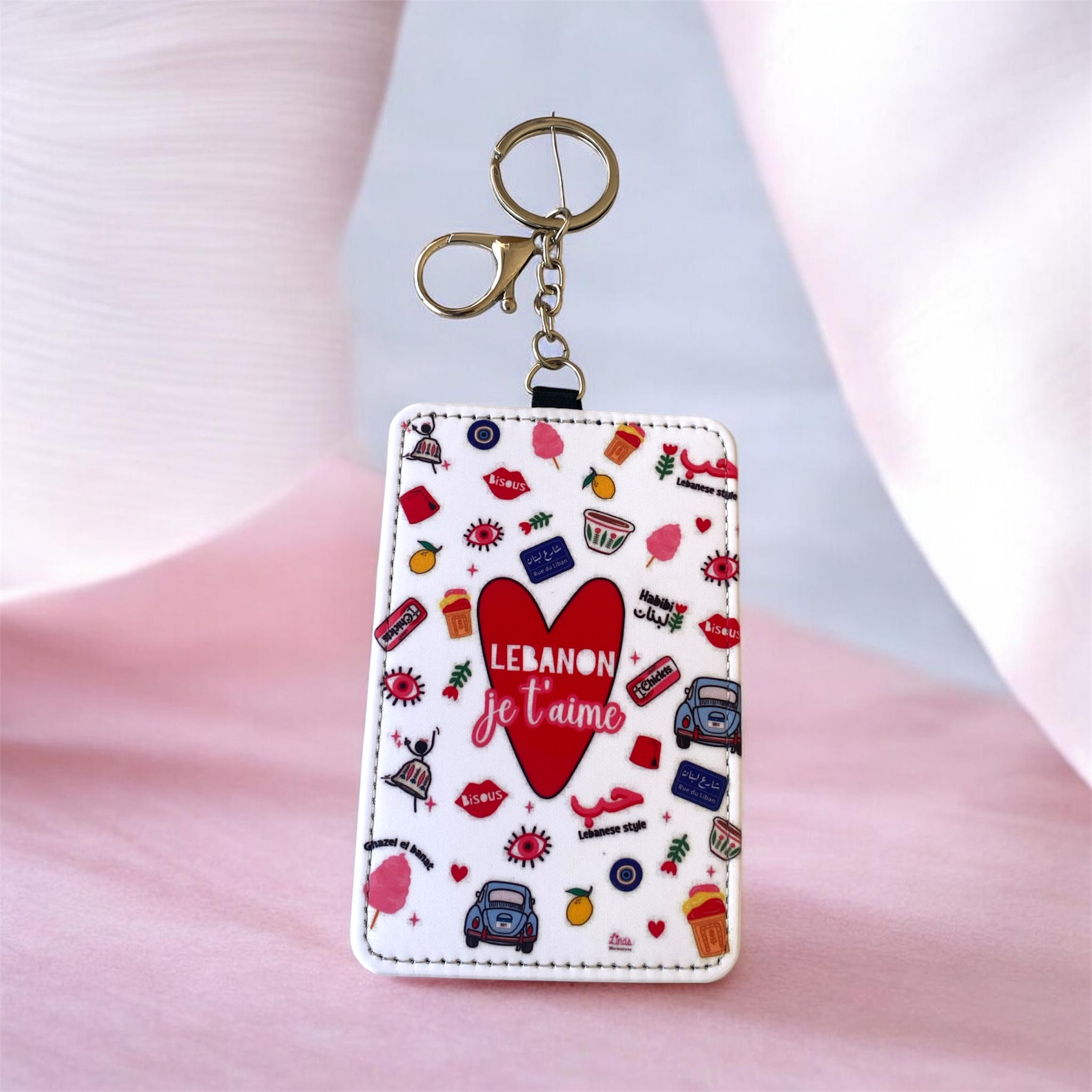 Je t'aime Lebanon Keychain Cardholder