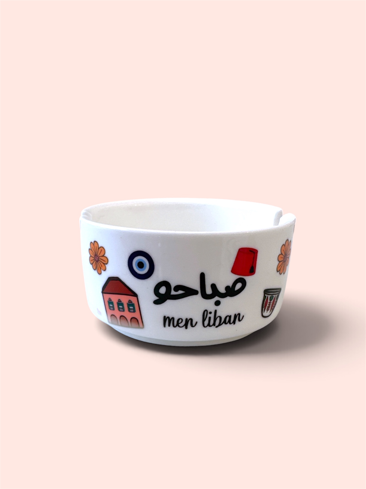 “صباحو men liban” ceramic ashtray