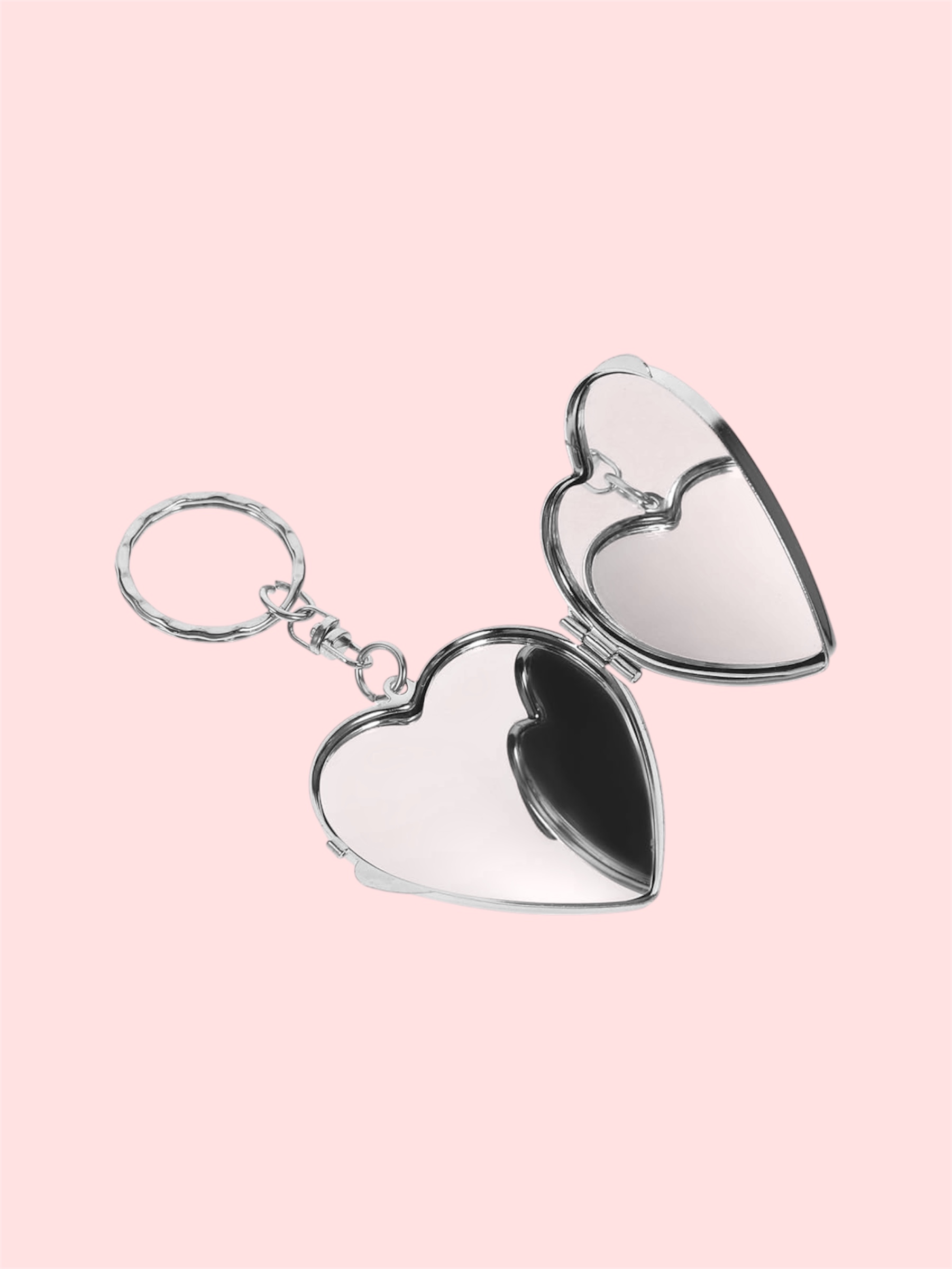 “انتِ قمر" heart keychain mirror